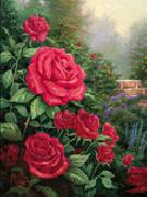 unknow artist Red Roses in Garden oil painting artist